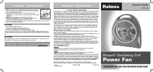 Manual Holmes HAPF624R-UC Fan