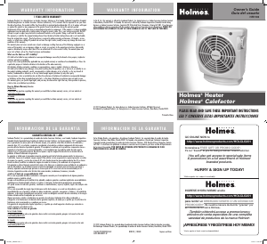 Manual de uso Holmes HFH103-UM Calefactor