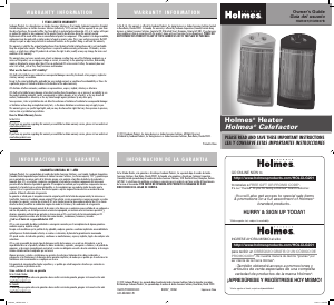 Manual de uso Holmes HQH307 Calefactor