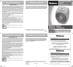 Manual de uso Holmes HFH136-UM Calefactor
