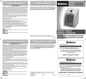 Manual de uso Holmes HCH159-UM Calefactor