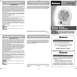 Manual de uso Holmes HFH113-UM Calefactor