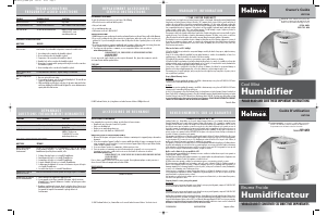 Mode d’emploi Holmes HM1760 Humidificateur