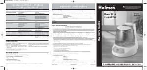 Manual Holmes HM8305 Humidifier