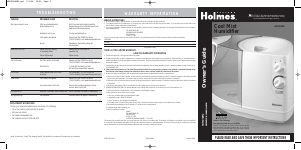 Manual Holmes HM1285 Humidifier