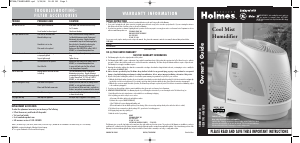 Manual Holmes HM7306 Humidifier