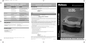 Manual Holmes HM725 Humidifier