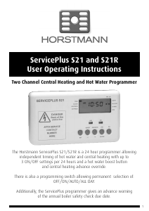 Manual Horstmann ServicePlus S21R Thermostat