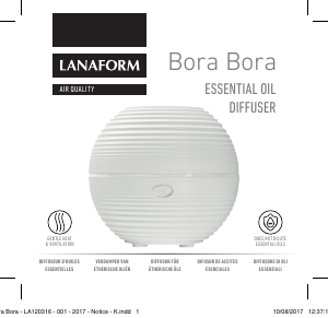 Manual de uso Lanaform LA120316 Bora Bora Difusor de aroma