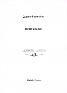 Manual Audio Aero Capitole Amplifier