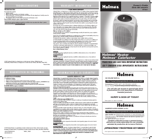 Manual de uso Holmes HFH441-U Calefactor