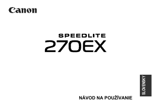 Návod Canon Speedlite 270EX Blesk