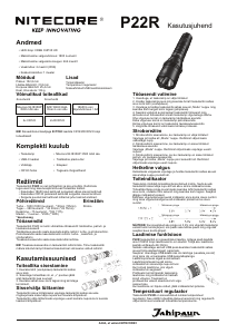 Kasutusjuhend Nitecore P22R Taskulamp