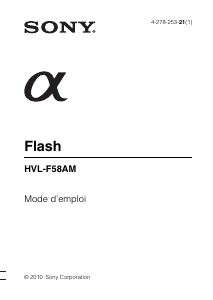 Mode d’emploi Sony HVL-F58AM Flash