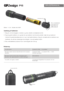 Brugsanvisning GP P15 Lommelygte