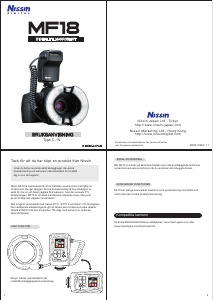 Bruksanvisning Nissin MF18 Macro Ring (for Canon and Nikon) Blixt