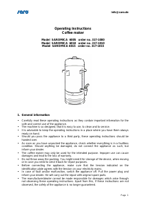 Manual Saro Saromica 6005 Coffee Machine