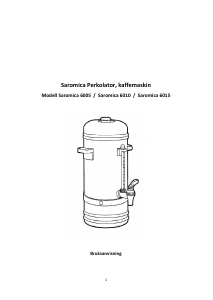 Bruksanvisning Saro Saromica 6015 Kaffebryggare