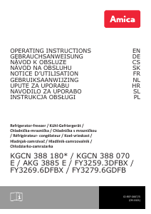 Manuál Amica FY3279.6GDFB Lednice s mrazákem