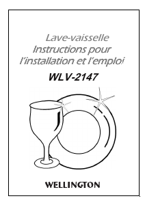 Mode d’emploi Wellington WLV-2147 Lave-vaisselle