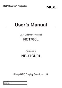 Manual NEC NC1700L Projector