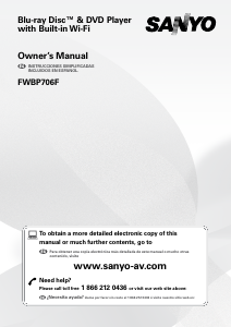 Manual Sanyo FWBP706F Blu-ray Player