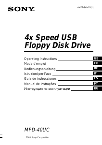 Handleiding Sony MFD-40UC Floppydrive