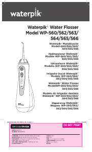 Manual de uso Waterpik WP-563 Irrigador bucal