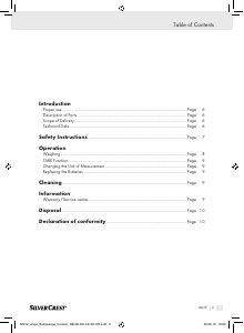 Handleiding SilverCrest IAN 56912 Weegschaal