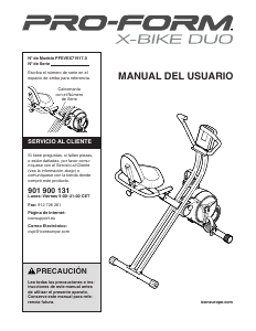 Manual de uso Pro-Form PFEVEX71917.1 X-Bike Duo Bicicleta estática