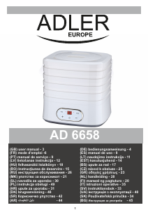 Manual Adler AD 6658 Food Dehydrator