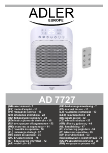 Manuale Adler AD 7727 Termoventilatore