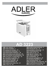 Manual Adler AD 3223 Prăjitor de pâine