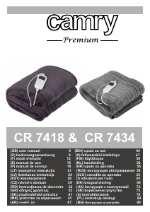 Handleiding Camry CR 7434 Elektrische deken