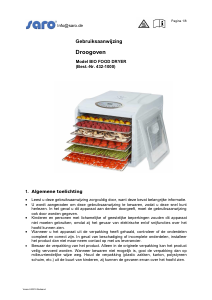 Handleiding Saro 432-1000 Voedseldroger