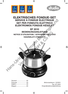 Bedienungsanleitung Studio EF 2010 Fondue