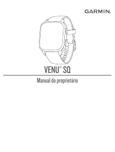Manual Garmin Venu SQ - Music Edition Relógio inteligente
