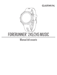 Manual de uso Garmin Forerunner 245 Music Reloj deportivo