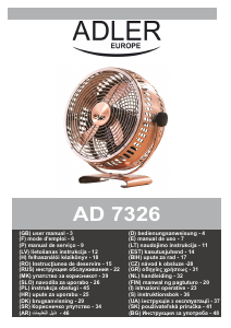 Kasutusjuhend Adler AD 7326 Ventilaator