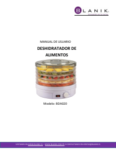 Manual de uso Blanik BDA020 Deshidratador