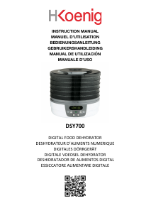 Manual de uso H.Koenig DSY700 Deshidratador