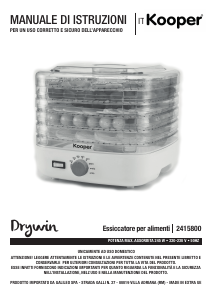 Manuale Kooper 2415800 Drywin Essiccatore per alimenti
