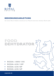 Handleiding Royal Catering RCDA-1000/10S Voedseldroger