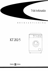 Bruksanvisning ElektroHelios KT202-5 Kombinerad tvätt-tork