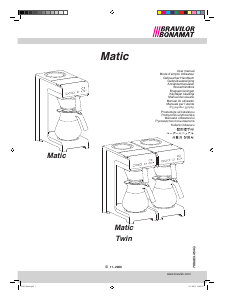 Manuale Bravilor Matic Twin Macchina da caffè