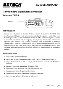 Manual de uso Extech TM55 Termómetro de cocina