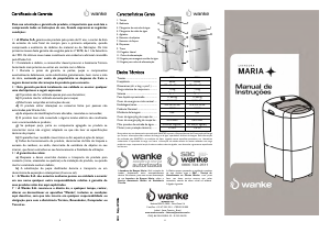 Manual Wanke Maria Máquina de lavar roupa