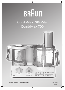 Vadovas Braun CombiMax 700 Virtuvės kombainas