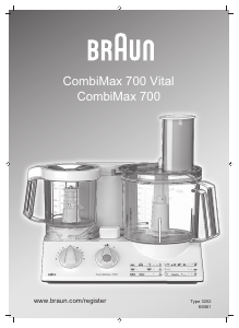 Rokasgrāmata Braun CombiMax 700 Vital Virtuves kombains