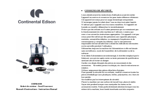 Mode d’emploi Continental Edison CERM600B Robot de cuisine